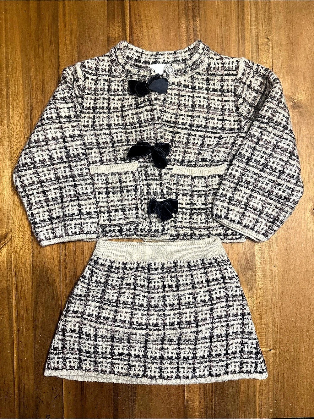 Zara Girls Plaid Skirt Set Size 5/6 Like New